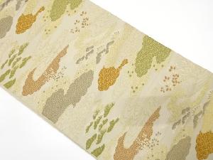 アンティーク　流水に雲取り・古典柄織り出し袋帯（着用可）